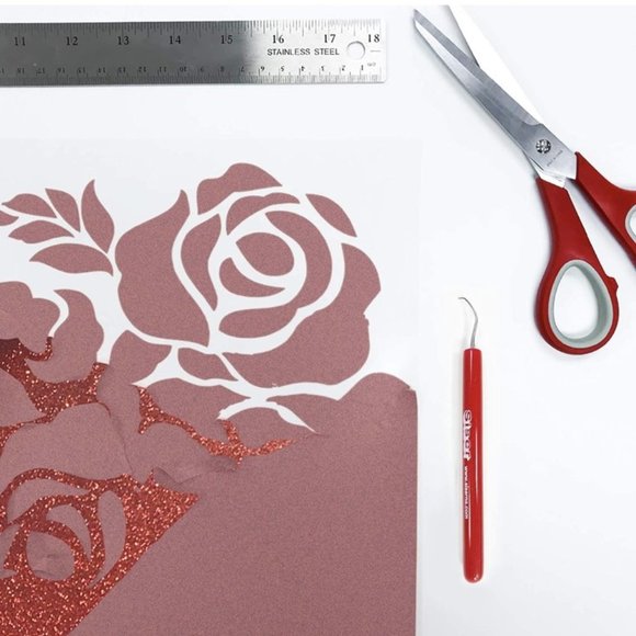 20" x 5 Feet Glitter Red Siser Easyweed HTV Heat Transfer Iron-On Vinyl - Picture 3 of 6